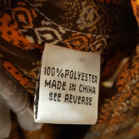 Karl knox light pixel orange brown long sleeve nwt - Picture 6 of 7